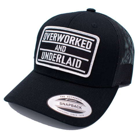 Overworked and Underlaid Curved Snapback Hat
