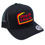 Skinny Dips Black Patch Curved Snapback Hat