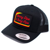 Skinny Dips Black Patch Curved Snapback Hat