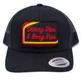Skinny Dips Black Patch Curved Snapback Hat